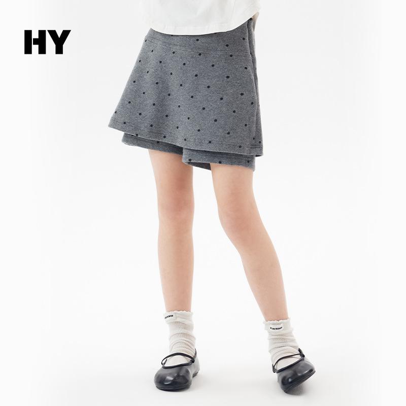 子供服 スカート付きパンツ 女の子 ショートパンツ 夏物 韓国風 薄手 短パン 中学生 高校生 グレー