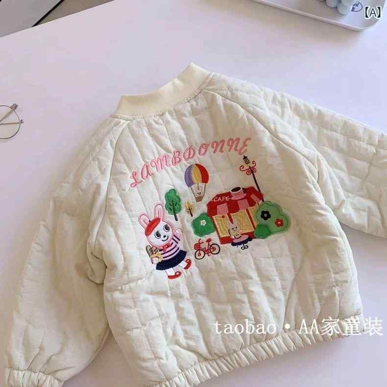 子供服 ジャケット ガールズ 韓国風 MIKI 防寒着 裏起毛 スタンドカラー 中綿入り 秋冬 アウター ベビー服 ジャンパー 普段着 ポリエステル100%