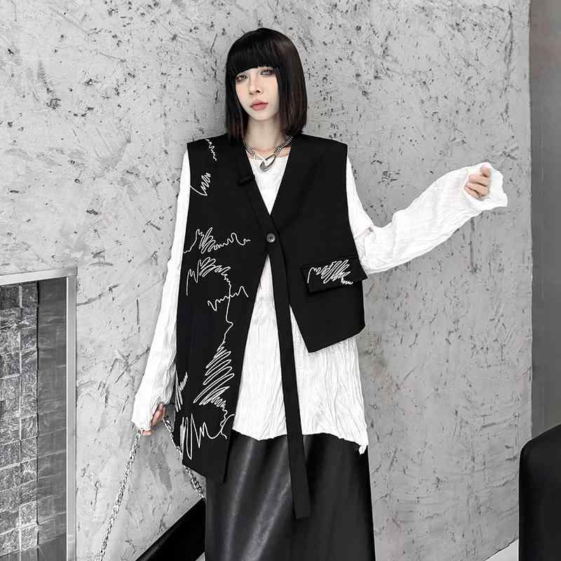 限りない レディース Vのど頚 綿織物 刺しゅう 不規則さ ゆったり 黒いこと 表どおり 心地よい