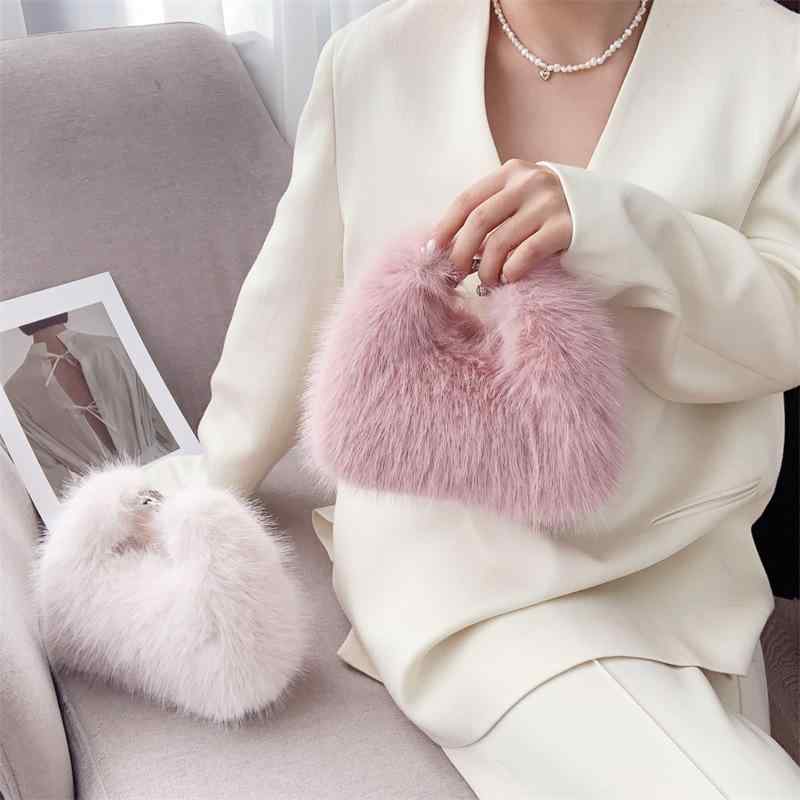 バッグ レディース 秋冬 フェイクファー ハンドバッグ ふわふわ もこもこ ミニトート かわいい ガーリー おしゃれ アプリコット ピンク ブラック キャメル