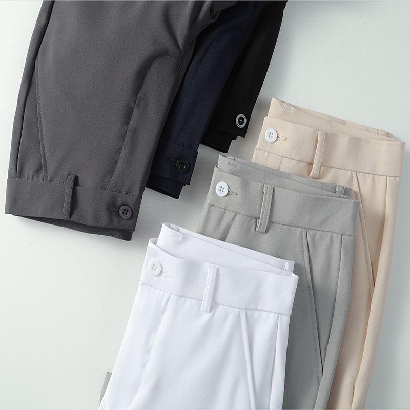 メンズ 九分パンツ 直筒 スラックス 修身 百搭 英? スタイル 純色 テーパードパンツ ミドルウエスト 裏起毛 厚手 冬用 青少年 成人 ポリエステル 混紡 微弾性 免? 加工 黒 深灰 杏色 ブルー グレー 軽量 ストレッチ カジュアル ビジネス 普