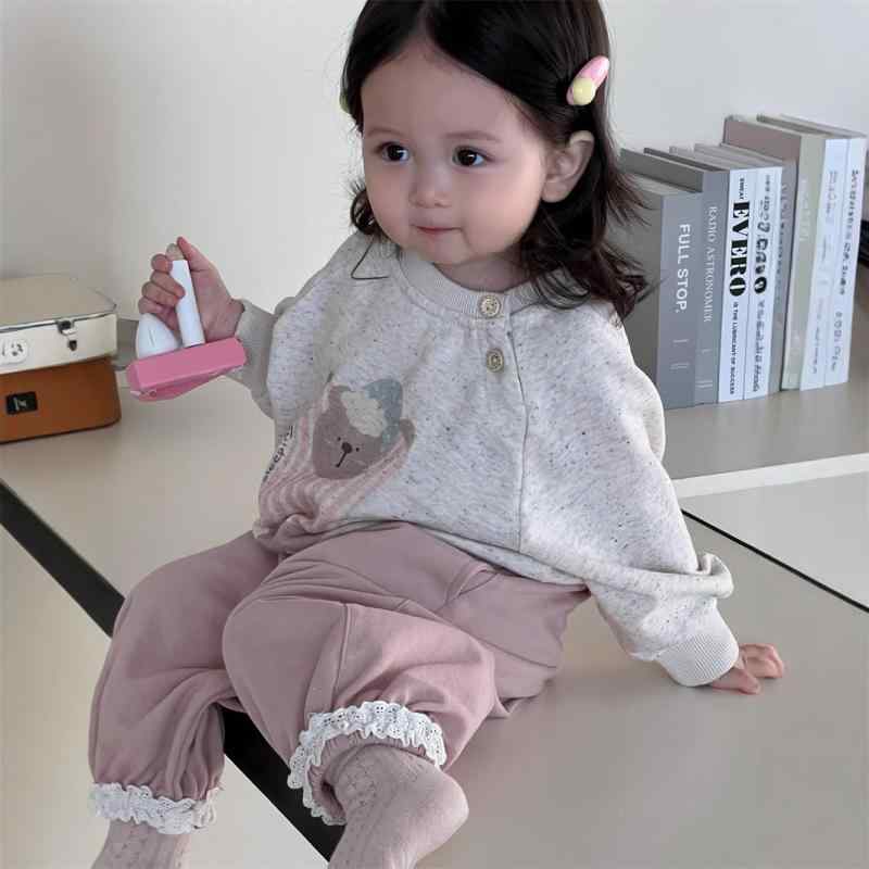 子供用セットアップ 春秋物 女児用 スカート付き かわいい トレーナー 上下2点セット 綿95% カートゥーン アニマルプリント 73CM 80cm 90cm 100cm 110cm