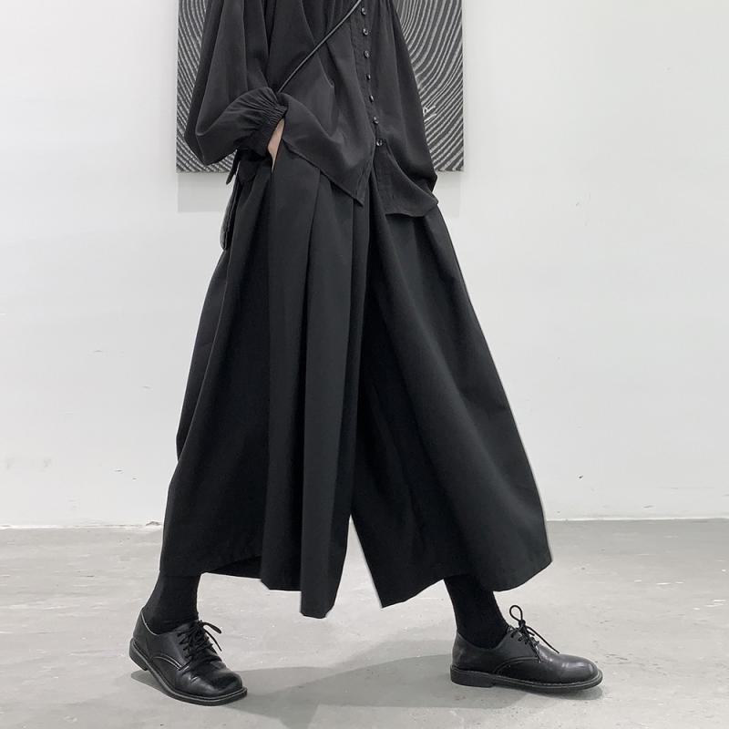 パンツ レディース ワイド テーパード ポリエステル ゆったり 黒 ブラック カジュアル ストリート モード系 9分丈 春 個性