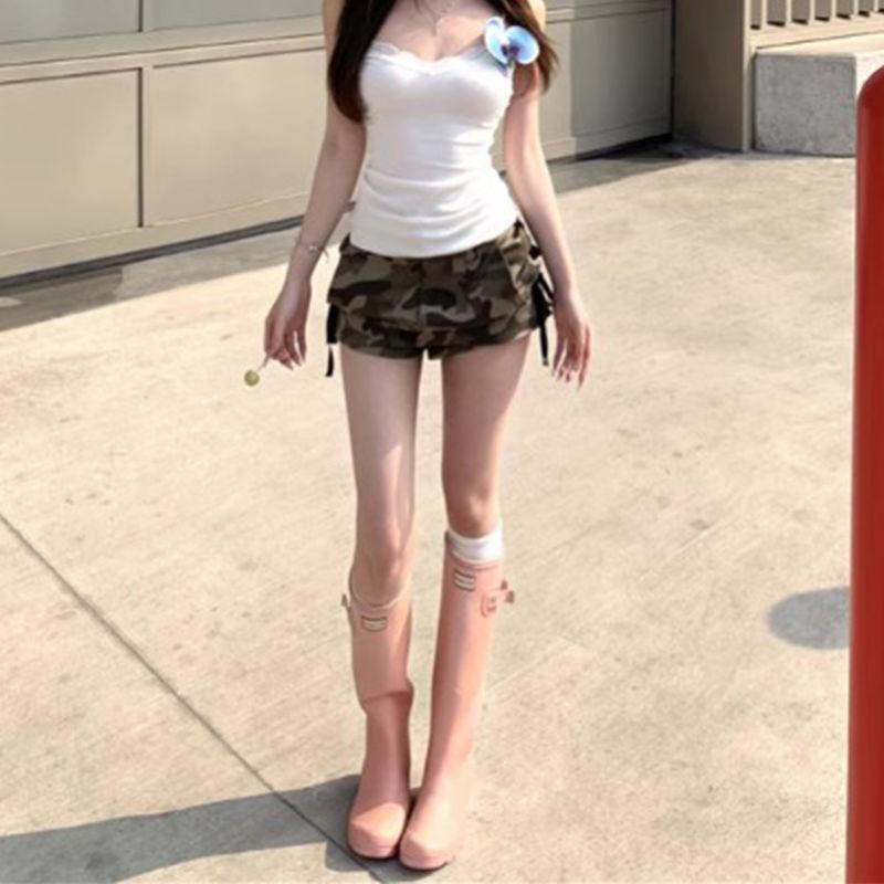 スカート レディース 迷彩柄 デニム ミニスカート Aライン ローライズ 着痩せ 通勤 春夏