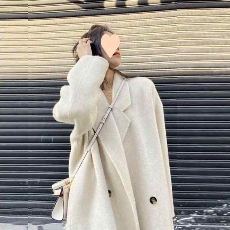 コート レディース ダブルフェイス ウール ピーコート ミドル丈 秋冬 ダウンライナー付き 小柄 厚手 XS S M L XL アウター 通勤 きれいめ 上品 エレガント