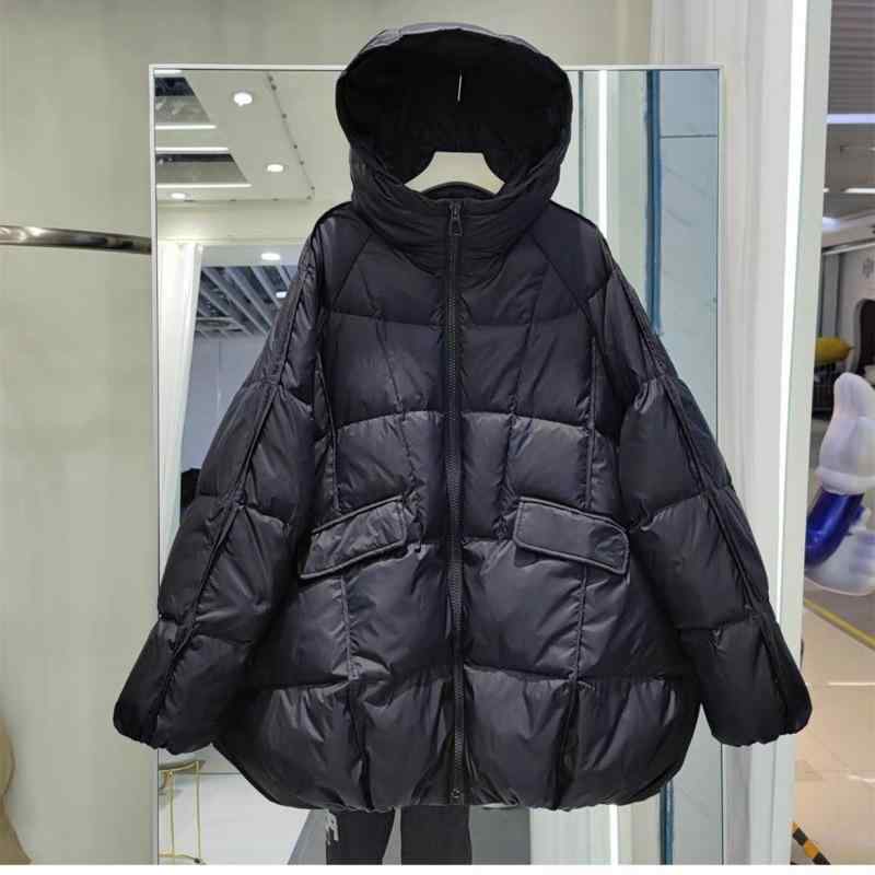 羽?服 レディース 打ち倒す上衣 中綿 A伝達ルート ボンネット付き添い人 秋冬 アウター 前掛け 上衣 ゆったり 途轍も無い大いさ 体型押しかぶせる 黒 黒いこと カーキ レディースファッション-コート・ジャケット
