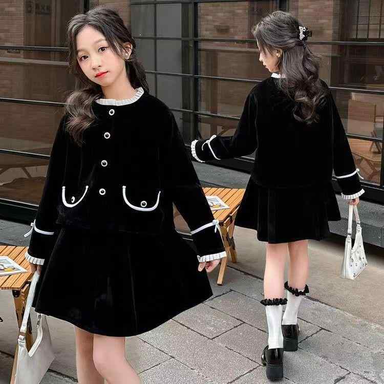 子供用セットアップ 女の子 スカートスーツ 春秋物 ジャケット スカート 2点セット キッズ ガールズ 普段使い かわいい 発表会 結婚式 卒園式 入学式 120cm 130cm 140cm 150cm 160cm 170cm