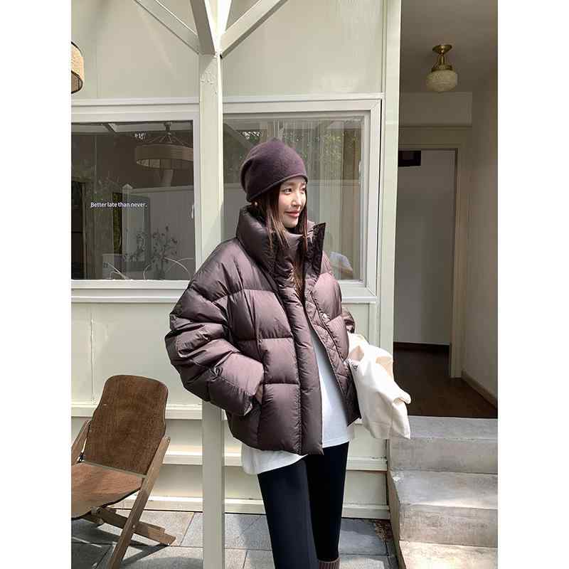 羽?服 レディース 韓国風 立襟 90% ホワイトダックダウン 厚手 防寒 秋冬 ショート丈 パステルカラー