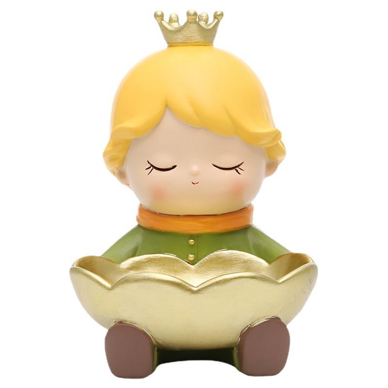 キー収納 小物入れ 王子様 オブジェ 樹脂製 卓上 玄関 小王子 赤ずきん 少女 かわいい カートゥーン