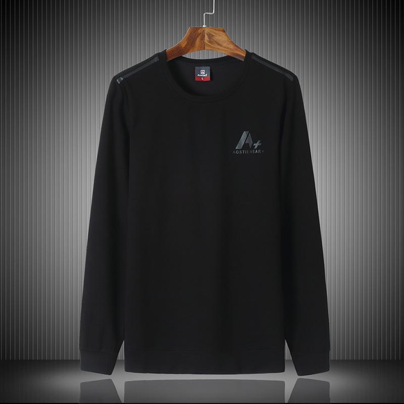 スウェット メンズ 男性用 ニット 長袖 プルオーバー 大きいサイズ ゆったり クルーネック Tシャツ ストレッチ 秋服 ブラック