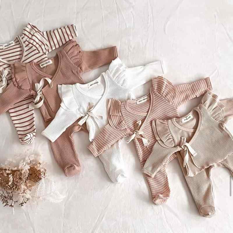 ベビー服 ニット セットアップ 春秋 冬 新生児 コットン 2点セット 和尚服 包脚パンツ 長袖 斜め掛け 前開き かわいい 赤ちゃん 乳幼児 女の子 男の子 普段使い