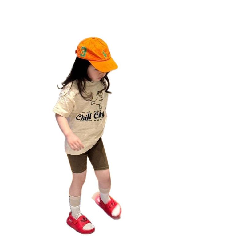 子供用Tシャツ パンツ セットアップ 半袖 薄手 夏 2点セット 女の子 幼児 小学生 トップス ハーフパンツ 綿90%
