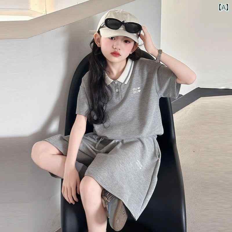 セットアップ ガールズ 子供服 ポロシャツ 半袖 短パン 上下セット 夏服 薄手 スポーツ ウェア 120cm 130cm 140cm 150cm 160cm 170cm
