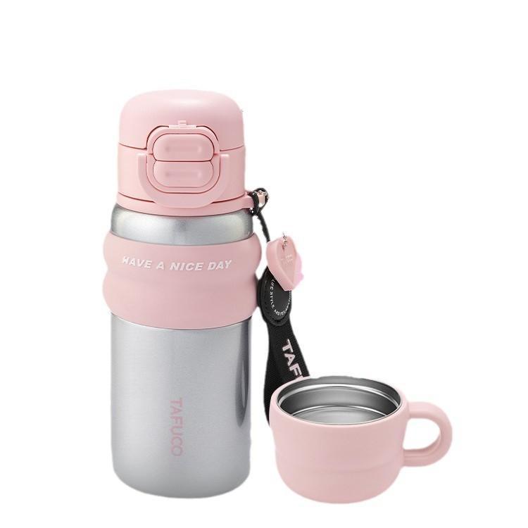 水筒 レディース メンズ キッズ 高?? ストロー付き 560ml 316ステンレス鋼 保温 保冷 携帯用 ピンク系 ブルー かわいい 学生 子供 アウトドア スポーツ