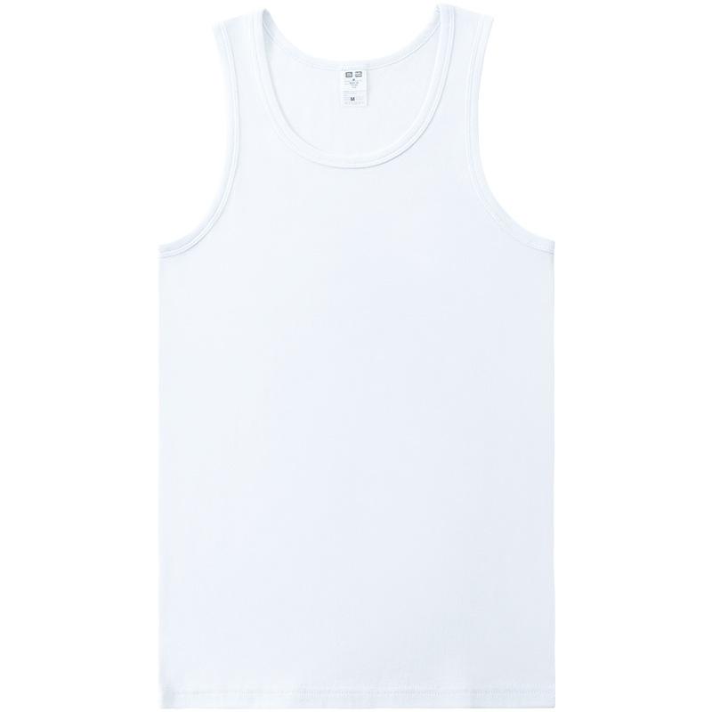 タンクトップ メンズ 男性用 ノースリーブ Tシャツ 夏 純綿 ヘビーウェイト リブ編み スポーツ トレーニング 普段使い 白 黒