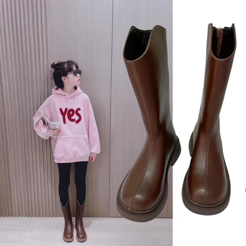 ブーツ キッズ ガールズ 子供靴 秋冬 裏起毛 暖か 高筒ブーツ 女の子 レザー 防水 滑り止め おしゃれ かわいい 長靴 普段使い お出かけ