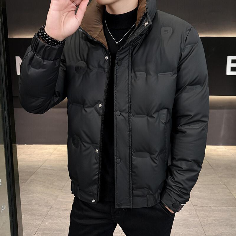 羽?服 メンズ 秋冬 流行り物 立襟 ?? あったか アウター 前掛け 上衣 成人男性用 防寒着 無地 黒 黒いこと カーキ ポリエステル