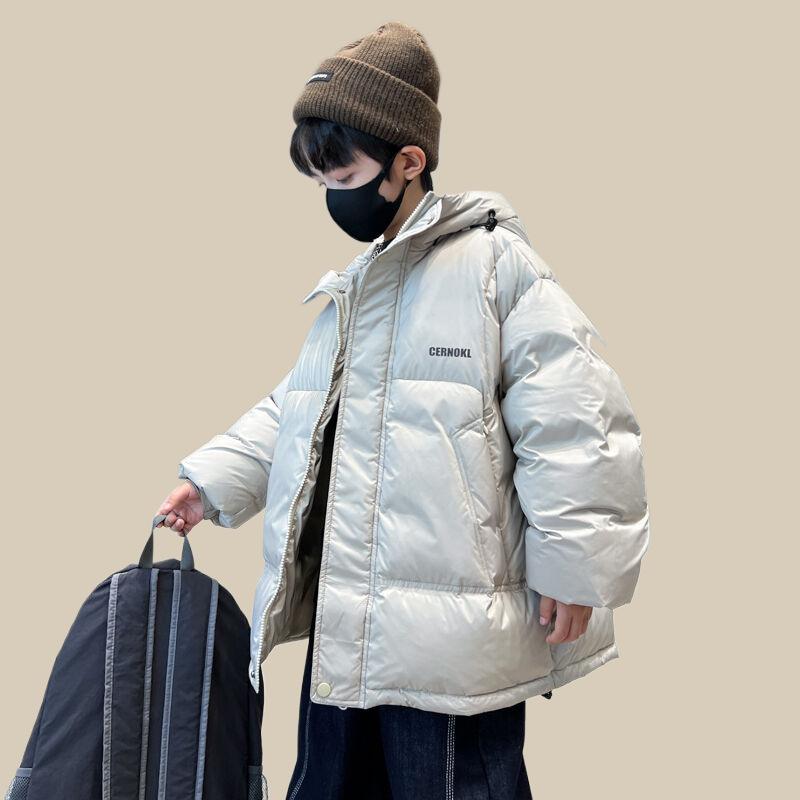 小わっぱ服 落ち込む上衣 御坊っちゃん 冬用 中綿 防寒 アウター ボーイズ キッズ 8歳以上 撥水 朦朦たる 白薄墨色 心地よい スポーティ 通学 普段使い走り ポリエステル コート・ジャケット-キッズファッション-キッズ・ベビー・マタニティ