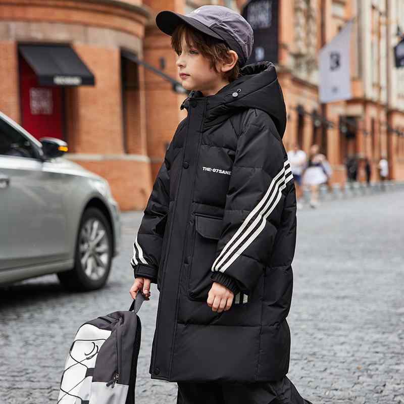 子供服 ダウンジャケット 男の子 中学生 白ダックダウン 秋冬 厚手 防寒 アウター 140cm 150cm 160cm 無地 フード付き ブラック ピンク グリーン|シャドーテール