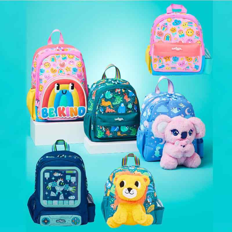 リュック キッズ 小学生 中号 幼稚園 ベビー 超軽量 帆布 カニ ライオン コアラ アニマル ブルー ピンク パープル グリーン