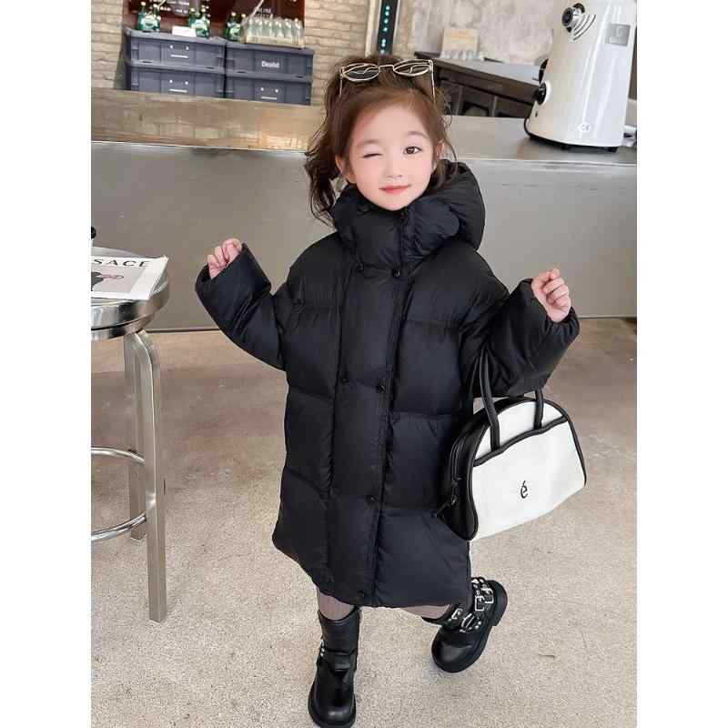 子供服 ガールズ 中綿ダウンジャケット アウター フード付き 白ダックダウン 長袖 防寒 普段着 90cm 100cm 110cm 120cm 130cm 140cm 150cm 160cm ブラック キャンディグリーン
