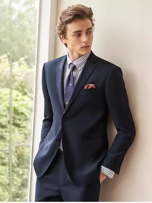 スーツ メンズ 男性用 ウール フォーマル 3点セット 結婚式 新郎 礼服 黒 紺色 ビジネス オケージョン|シャドーテール