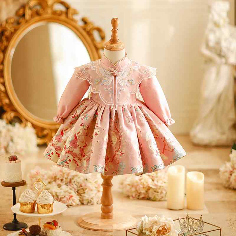 衣装 もの言う花 御嬢さん 妃殿下お召しもの 年月 1歳 生まれ落ちる日 抓周の儀 唐装 中華風 ポリエステル 80糎 90糎 100糎 110糎 120糎 130糎 140糎 150糎