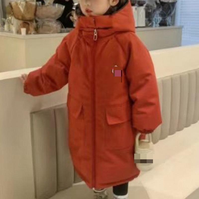ダウンジャケット キッズ 子供服 男女兼用 中綿入り ロング丈 両面着用 フード付き 厚手 防寒 アウター カジュアル 冬 三防 ピンク系 レッド系 パープル系｜シャドーテール
