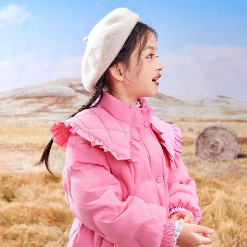 子供服 ガールズ ダウンジャケット 中綿入り コート アウター 女の子 秋冬 8歳以上 120cm 130cm 140cm 150cm 160cm ピンク系 フード付き カジュアル