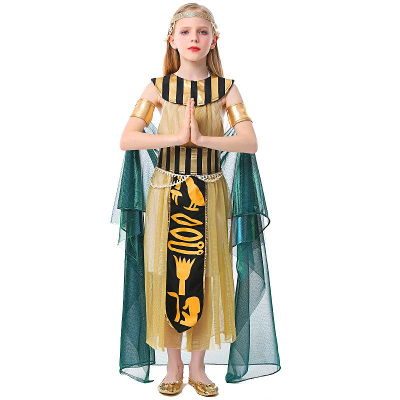 子供用コスチューム キッズ ハロウィン エジプト ファラオ クレオパトラ ステージ 舞台 劇 発表会 バレエ 民族ダンス 衣装 ヨーロッパ風 ポリエステル