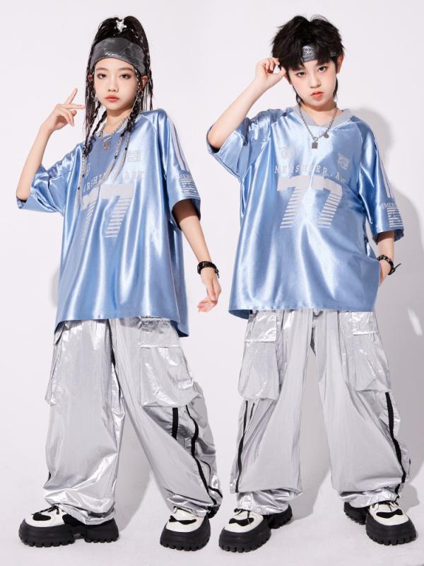 ダンス衣装 キッズ 男女兼用 ヒップホップ ダンス パフォーマンス 服 セットアップ 子供 ストリート カジュアル ウェア ゆったり 練習着 レッスン着 ポリエステル