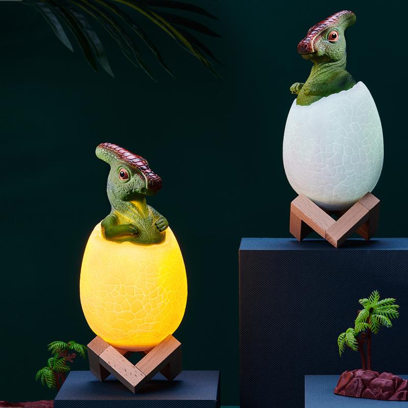 暮夜灯 レディース 恐竜 卵型 LED タッチセンサー 点火装置 遠隔操作付き添い人 3D 室内装飾 点火装置 卓上 臥し所 子供部屋 愛くるしい 今めかしい