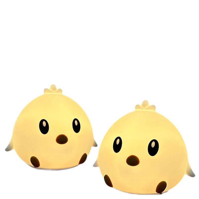 ナイトライト シリコン製 鶏 ひよこ かわいい USB充電式 7色 雰囲気灯 授乳用 柔らかい光 間接照明 幾何学立体