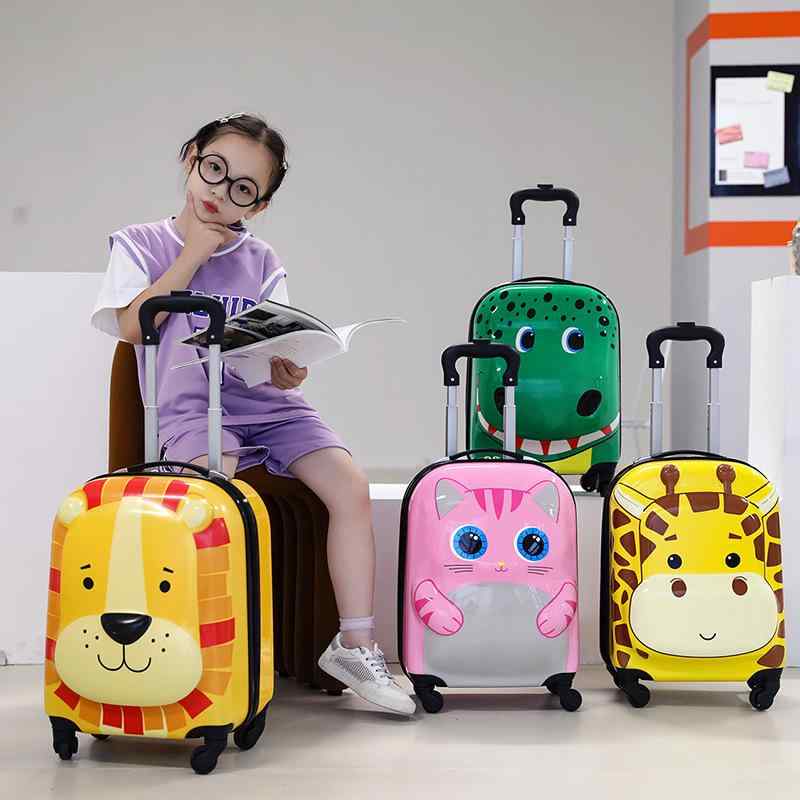 子供用スーツケース かわいい動物柄 超軽量 18インチ ABS+PC素材 キャリーケース 旅行用 トランク 万向? ?子 小鹿 恐? 小猫