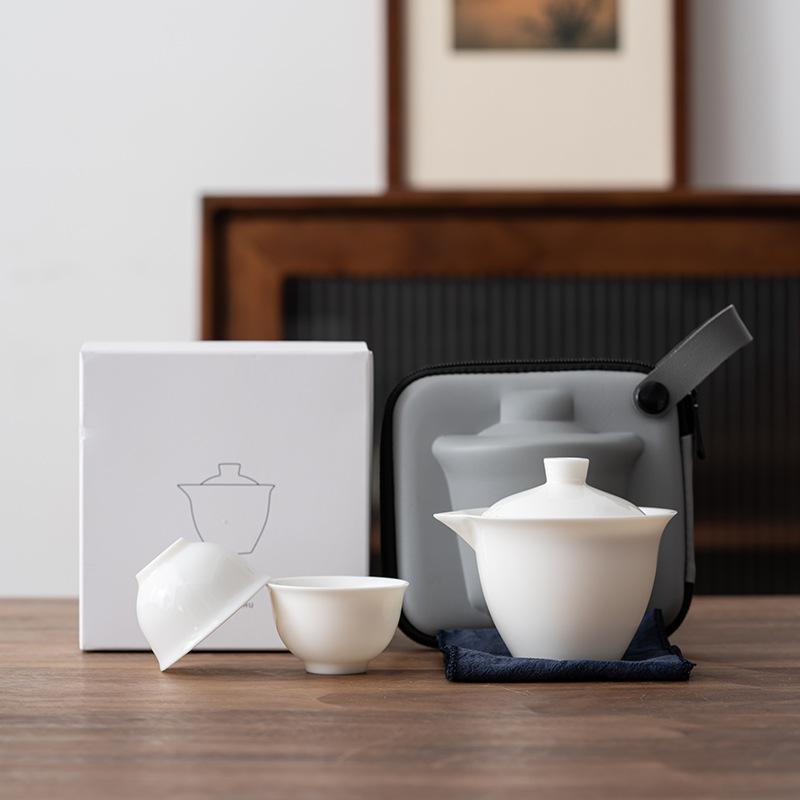 茶器 アウトドア 羊脂玉 磁器 手抓? 旅行 茶具 セット 陶瓷 ポータブル 急須 功夫茶具 快客杯 ミニ 茶器セット ティーセット