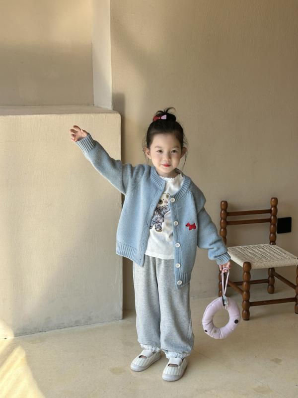 子供服 カーディガン 女の子 かわいい 動物 刺繍 ニットカーディガン ニットカーディガン アウター 韓国風 子供服 トップス 長袖 綿100% 秋冬 普段着