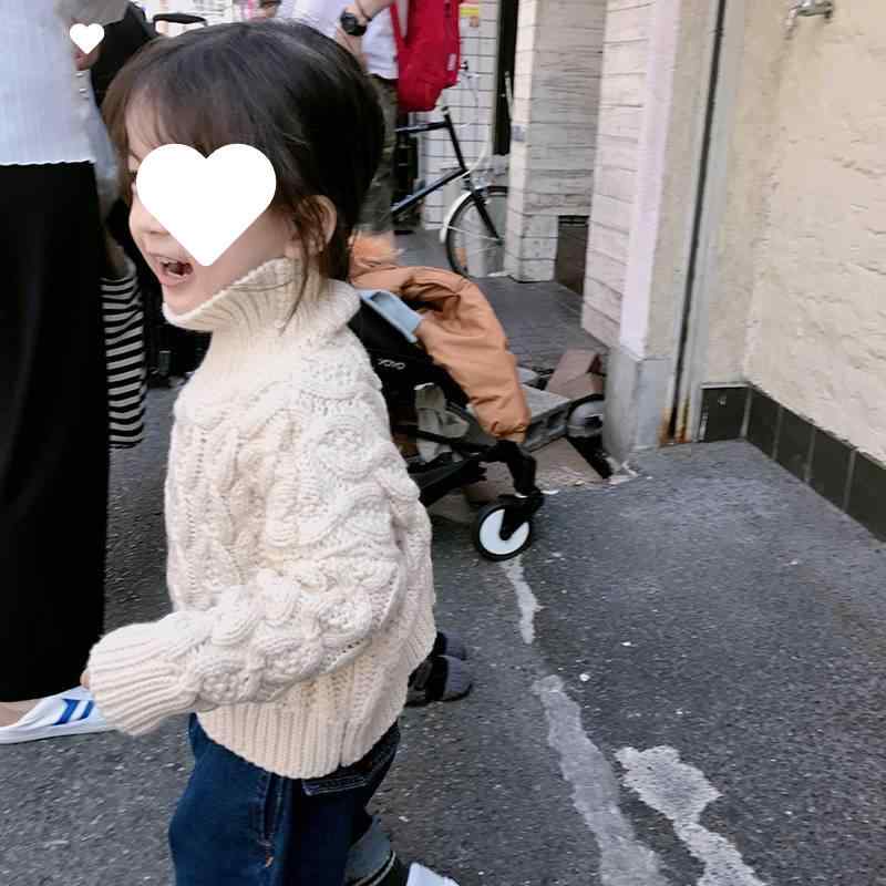 子供用ニット 秋冬 女児 裏起毛 襟付き タートルネック セーター ファッション 厚手 暖かい トップス 女の子 キッズ パープル ブラウン ベージュ オフホワイト