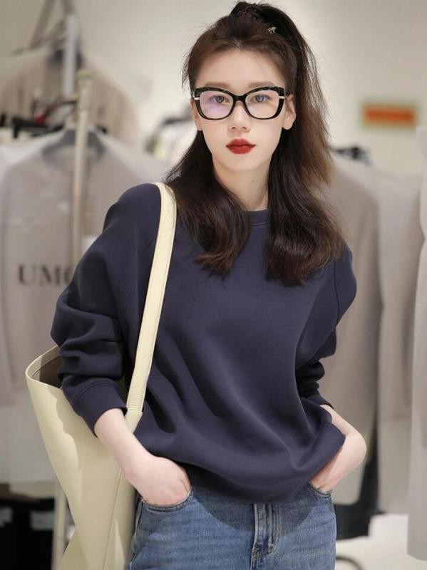 トレーナー レディース ゆったり 長袖 トップス カットソー 花灰色 ドロップショルダー ラウンドネック プルオーバー 普段使い 部屋着 日韓スタイル