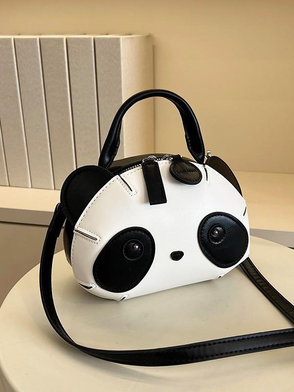 キッズ ショルダーバッグ かわいい パンダ ぬいぐるみ 大容量 PUレザー カートゥーン ポシェット 斜めがけ アニマルモチーフ 子供用 女の子 普段使い お出かけ