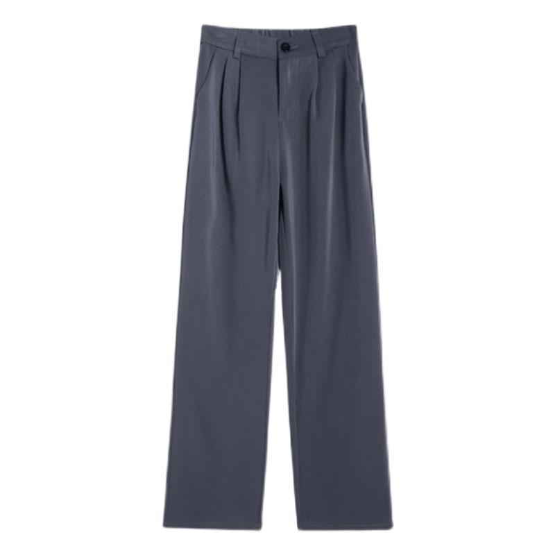 パンツ レディース 灰色 ワイドパンツ ゆったりサイズ 高見え スラックス 長ズボン ハイウエスト 美脚 脚長効果 体型カバー 普段使い カジュアル お洒落 グレー ブラック 黒 ブラウン S M L XL 2XL 3XL 4XL｜シャドーテール
