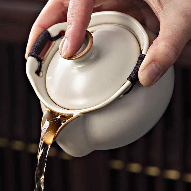 茶器 陶器 汝・凅 携帯用 ティーセット ?? ?? 急須 茶道具 湯呑み ??セット 車載 アウトドア 旅行用 煎茶道具 湯呑