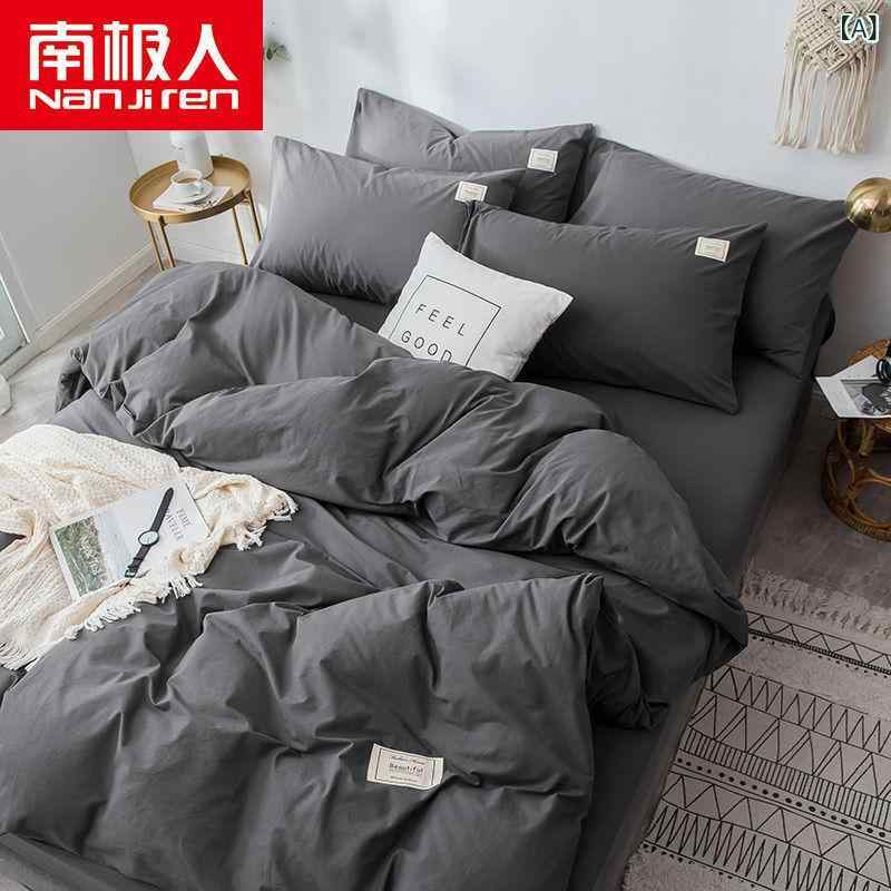 寝具カバーセット ベッドシーツ式 1.2m 1.5m 1.8m 2.0m ポリエステル 北欧風 インスタ風 グレー ピンク系 グリッド ボーダー