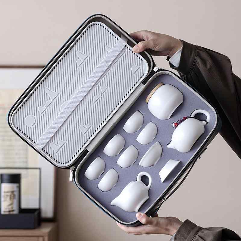茶器 携帯用茶器セット 陶瓷茶器 茶碗 ティーポット 茶道具 功夫茶 煎茶道具 ギフト