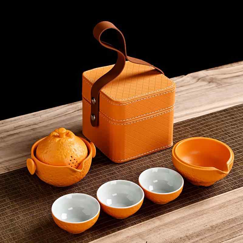 茶器セット 旅行用 陶器 大吉大利 ポータブル 茶器 3点セット 携帯式 茶盤 茶海付き アウトドア 4,528円