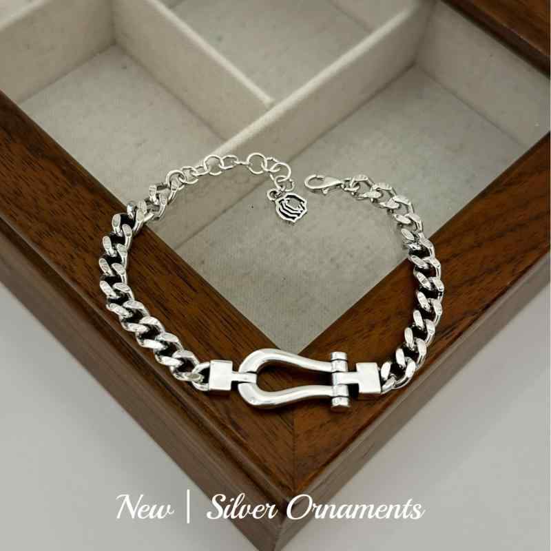 ブレスレット レディース 馬蹄バックル タンクチェーン S925 シルバーアクセサリー 葉 菱形 ファッション OL ビジネス 通勤 プレゼント エレガント スタイリッシュ