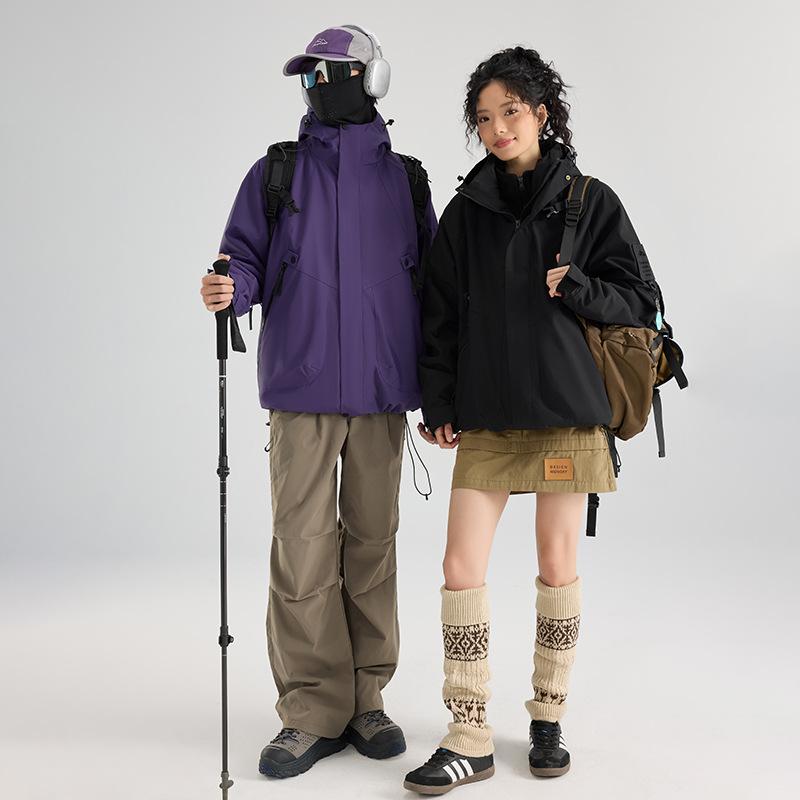 マウンテンパーカー 男女兼用 防風 防水 登山ウェア アウトドアウェア フリース裏地 取り外し可能 春秋冬 ペア XS S M L XL XXL XXXL 4XL