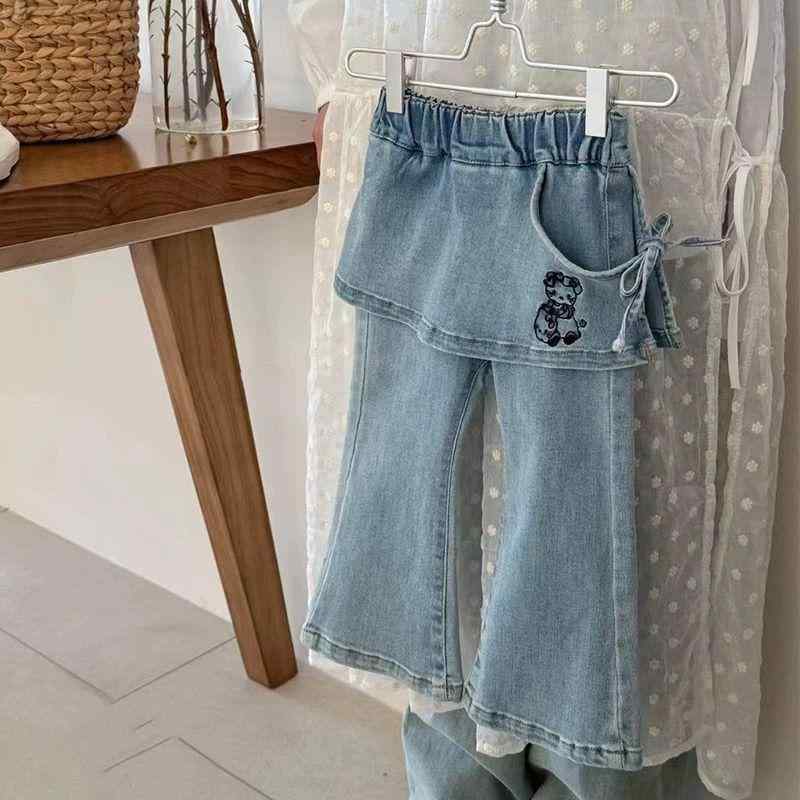 子供服 デニムパンツ 女の子 ロングパンツ 春秋 かわいい ブルージーンズ A類 90 100 110 120 130 140