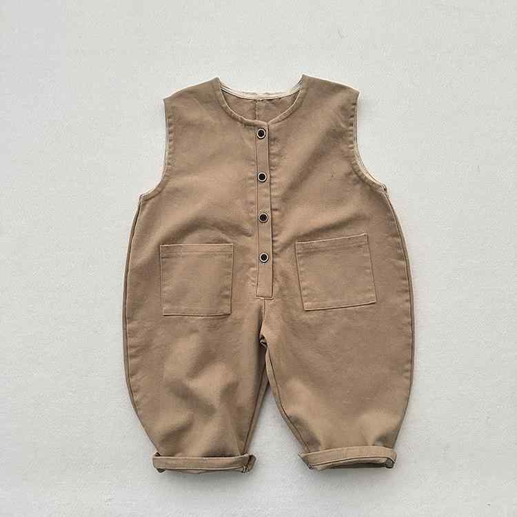 キッズ ベビー 背当て付きパンツ 春秋物 韓国風 男女兼用 子供服 サロペット オーバーオール 綿100% 中小童 無地 ベージュ ダークブラウン 80cm 90cm 100cm 110cm 120cm 130cm