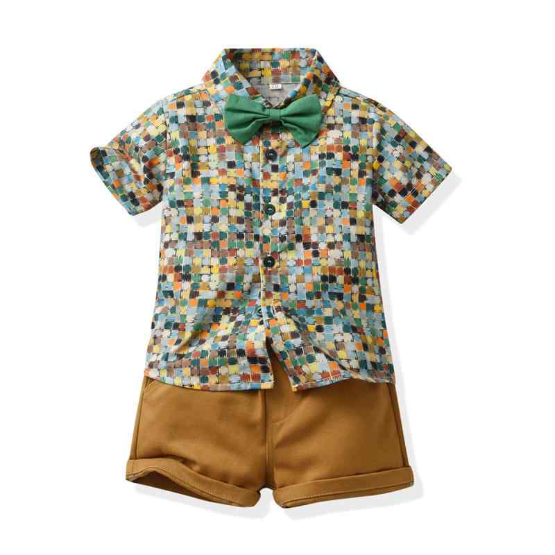 子供服 上下セット 男児用 半袖シャツ ショートパンツ 薄手 夏 カジュアル 花柄 70CM 80cm 90cm 100cm 110cm 120cm 130cm 140cm