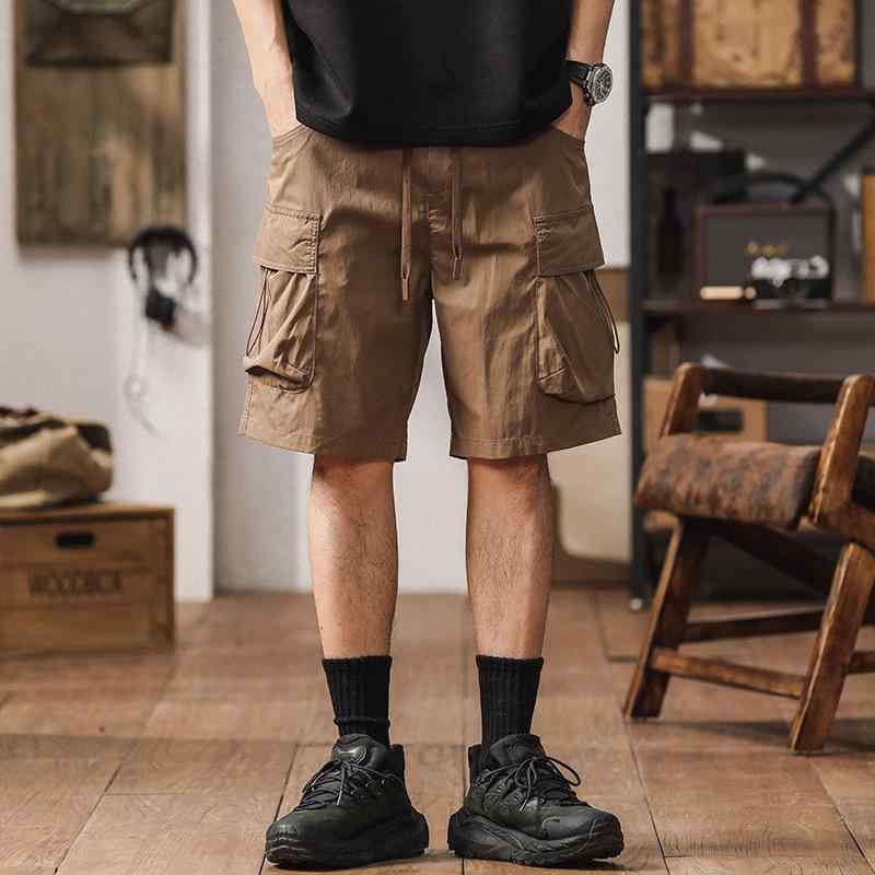 ハーフパンツ メンズ 男性用 ワークパンツ カーゴパンツ ショートパンツ 短パン ズボン ボトムス ゆったり リラックス 伸縮性 高弾性 黒 ブラック カーキ 深棕色